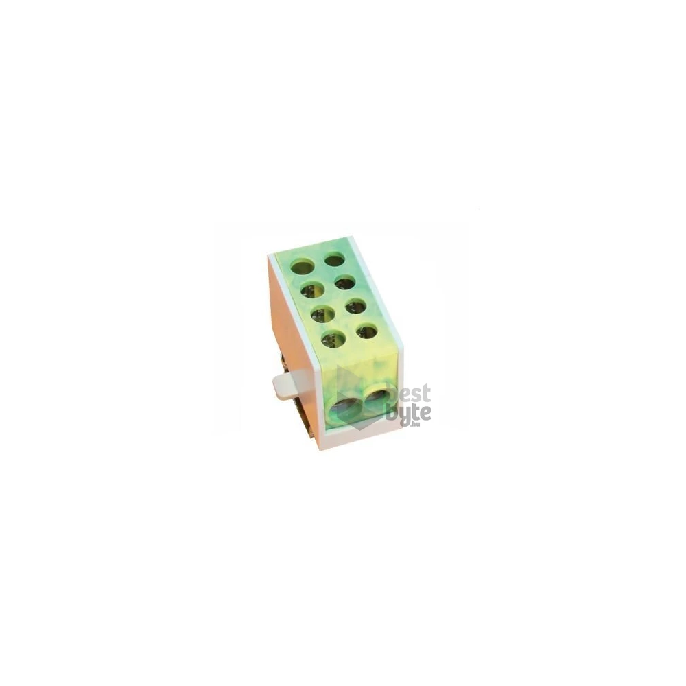 Tracon FLE-25ZS sínre szerelhető/ zöld/sárga/ 2×25mm2 / 2×25mm2/ 400VAC/ 101A főáramköri leágazó kapocs