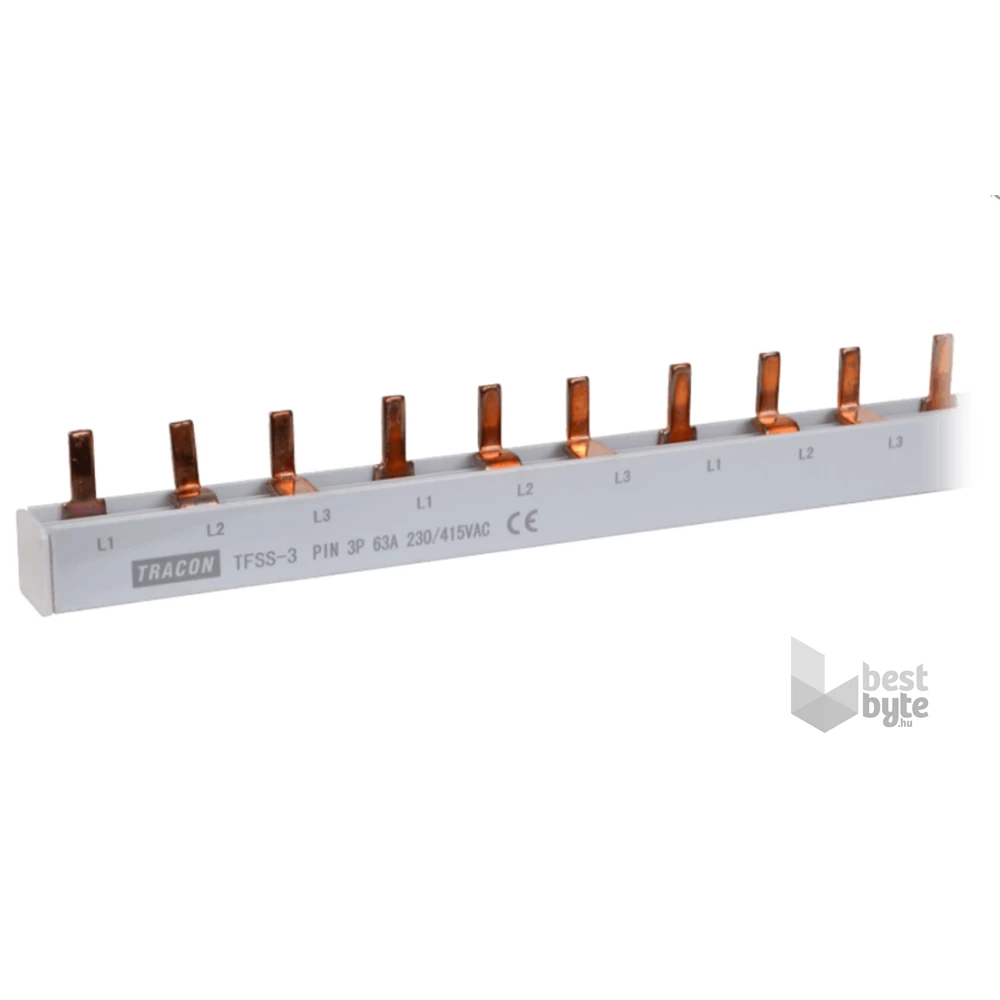 Tracon TFSS-3 csapos kivitelű max.63A/ 230/400VAC/ 3P/ 56modul/ 1m soroló sín