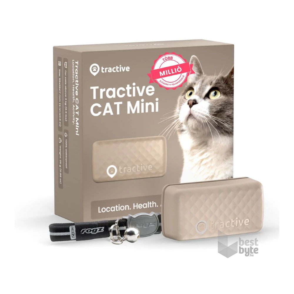 Tractive GPS CAT Mini barna macska GPS nyomkövető és tevékenységfigyelő