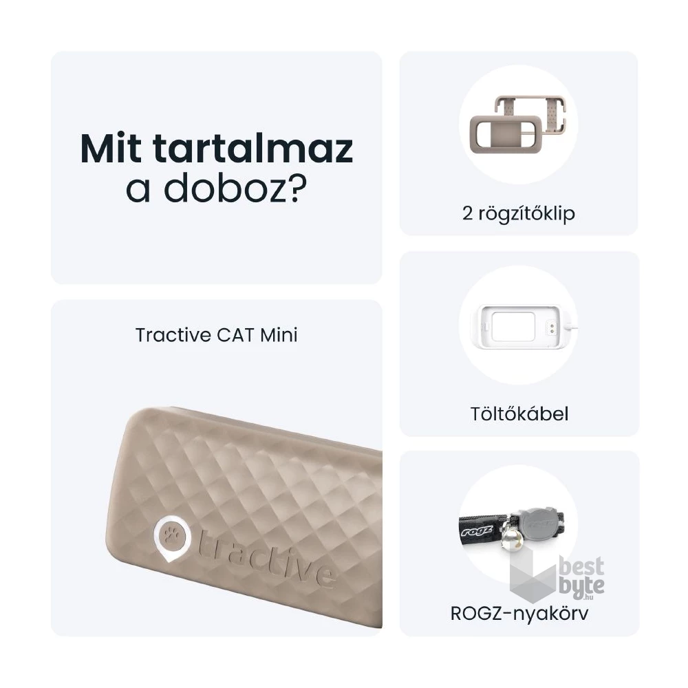 Tractive GPS CAT Mini barna macska GPS nyomkövető és tevékenységfigyelő