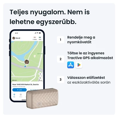 Tractive GPS CAT Mini barna macska GPS nyomkövető és tevékenységfigyelő