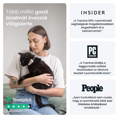 Tractive GPS CAT Mini barna macska GPS nyomkövető és tevékenységfigyelő