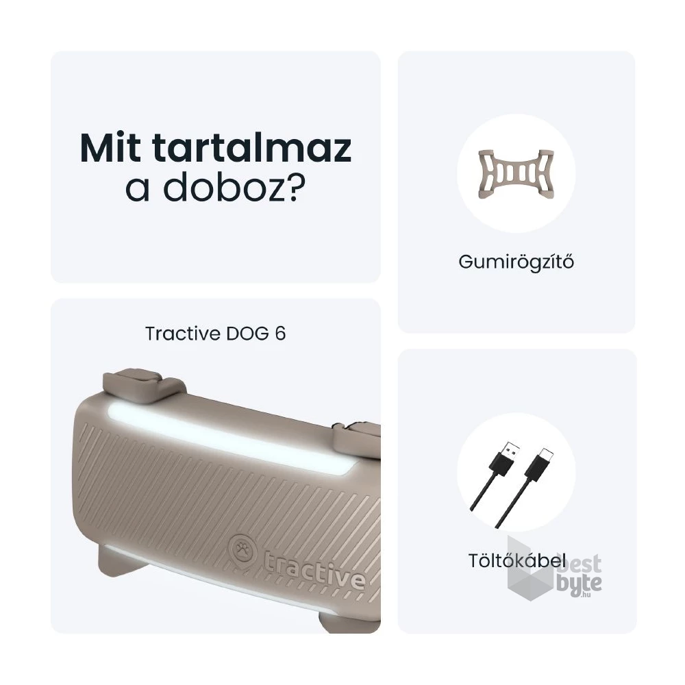 Tractive GPS DOG 6 barna kutya GPS nyomkövető és tevékenységfigyelő