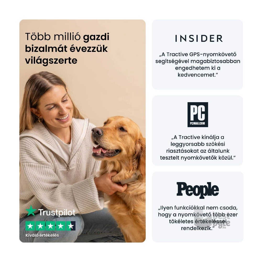 Tractive GPS DOG 6 barna kutya GPS nyomkövető és tevékenységfigyelő
