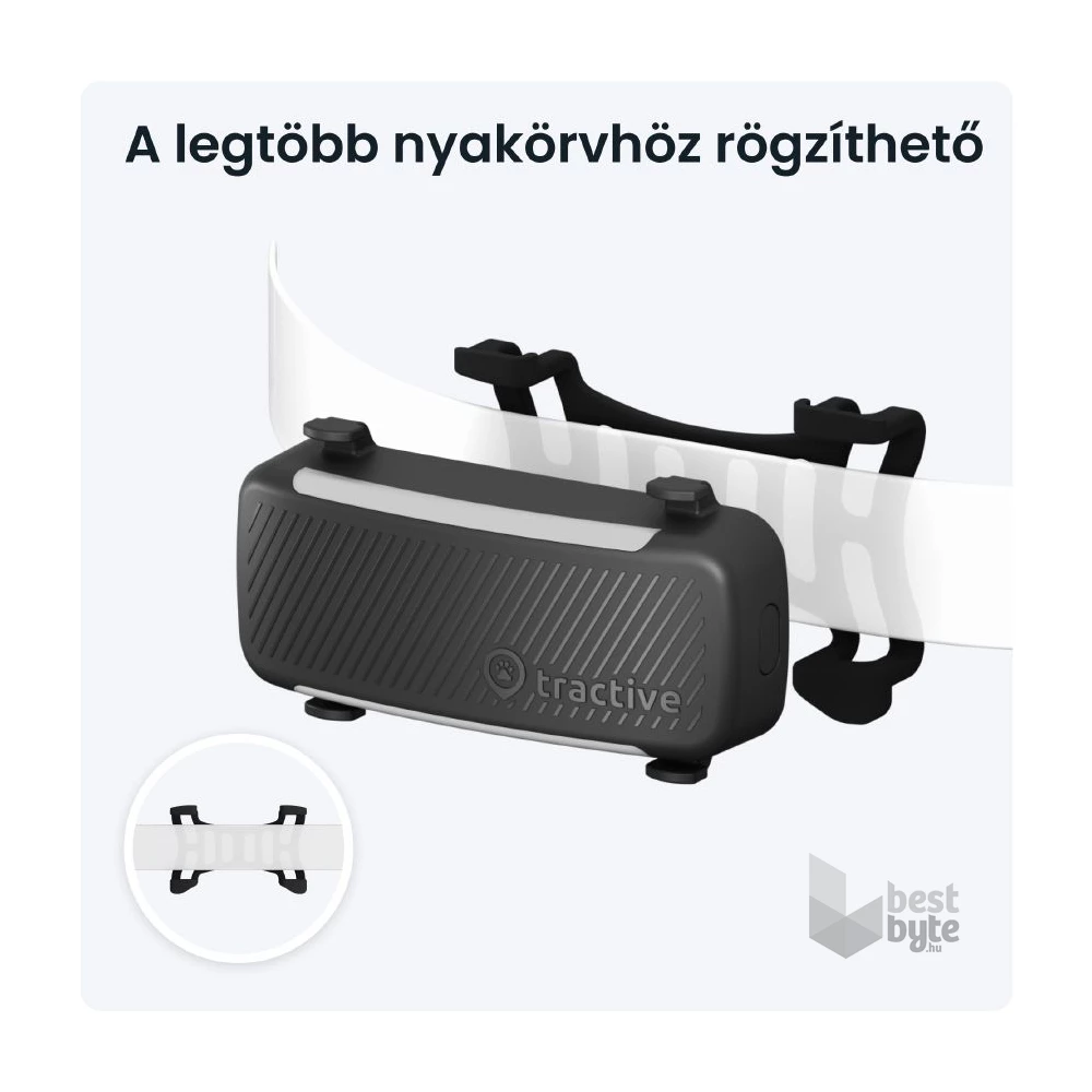 Tractive GPS DOG 6 fekete kutya GPS nyomkövető és tevékenységfigyelő