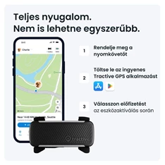 Tractive GPS DOG 6 fekete kutya GPS nyomkövető és tevékenységfigyelő