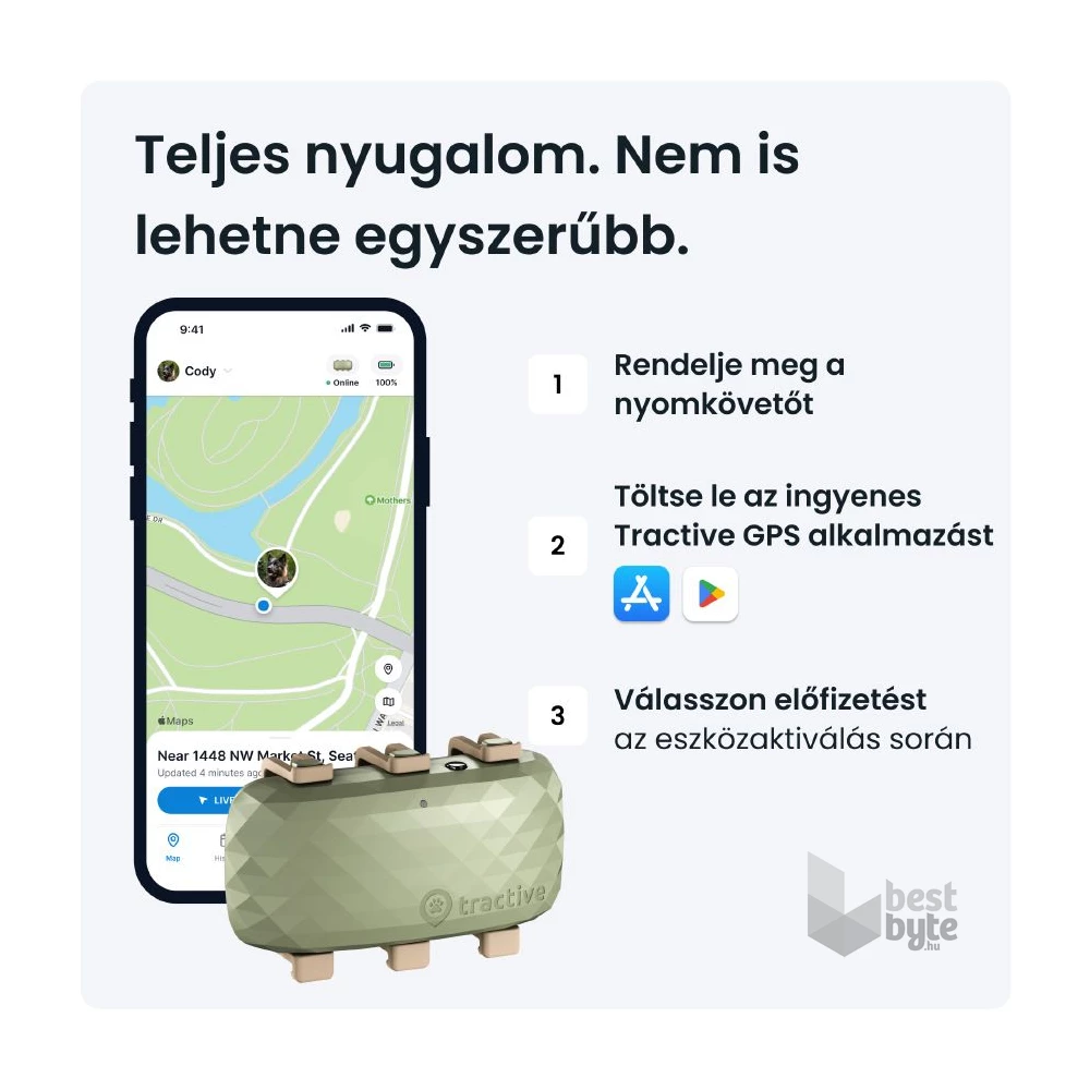 Tractive GPS DOG XL zöld kutya GPS nyomkövető és tevékenységfigyelő