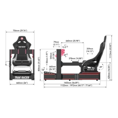 Trak Racer TR160S2-BLK-PART1 TR160S (RIG, max: 35Nm, moduláris, ülés nélküli) fekete szimulátor játékülés