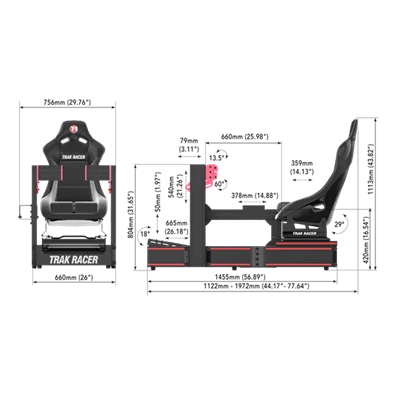 Trak Racer TR160S2-BLK-PART1 TR160S (RIG, max: 35Nm, moduláris, ülés nélküli) fekete szimulátor játékülés