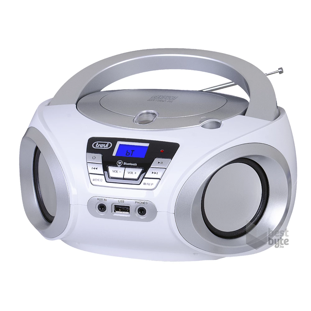 Trevi CMP 544BT hordozható fehér Bluetooth/FM/USB/AUX/CD boombox