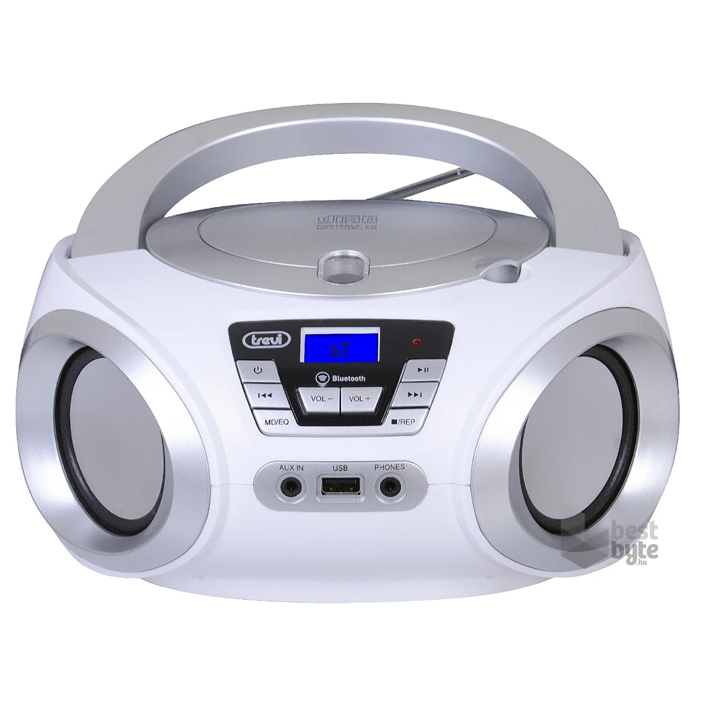 Trevi CMP 544BT hordozható fehér Bluetooth/FM/USB/AUX/CD boombox
