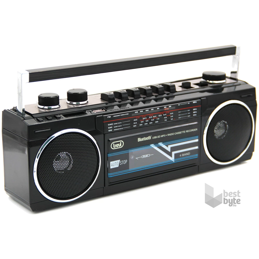 Trevi RR501 retro Bluetooth/USB fekete kazettás rádió