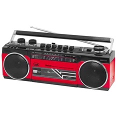 Trevi RR501 retro Bluetooth/USB piros kazettás rádió