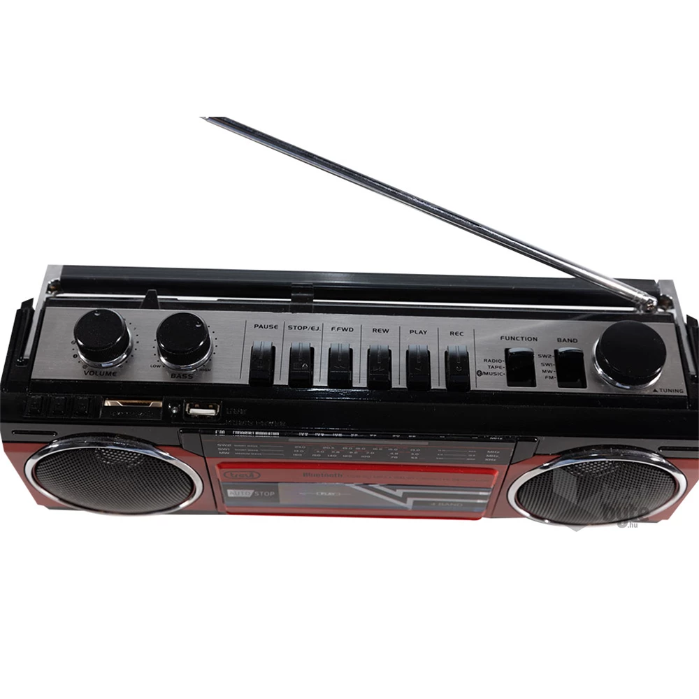 Trevi RR501 retro Bluetooth/USB piros kazettás rádió