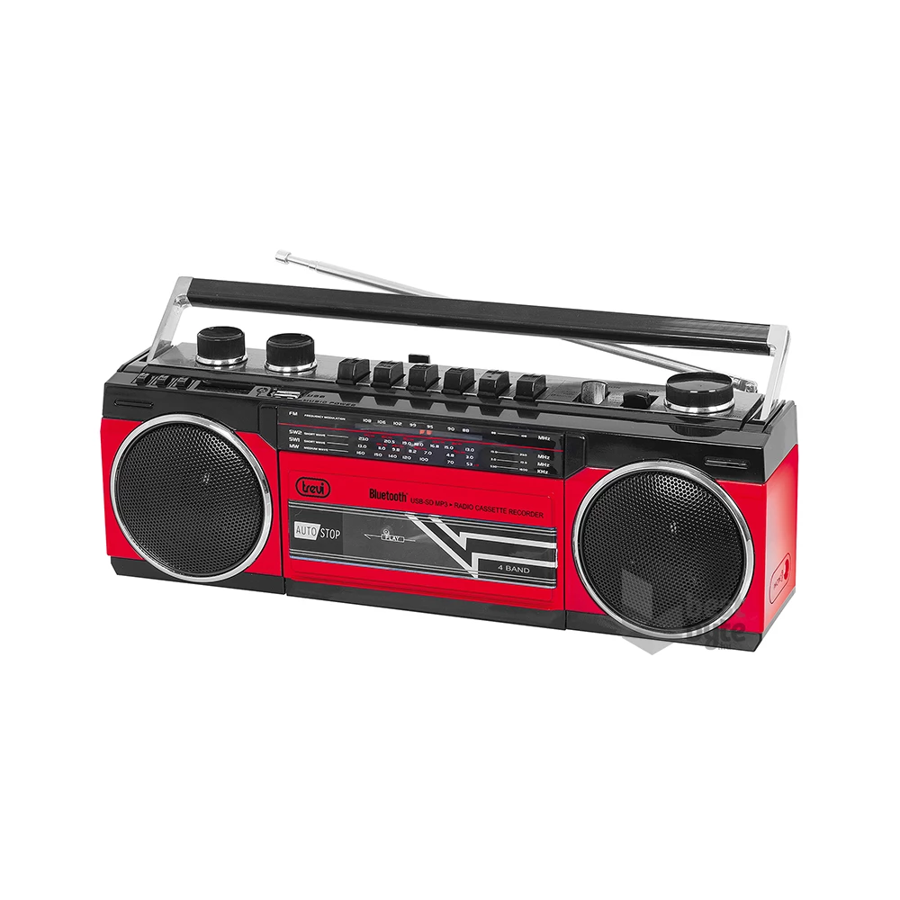 Trevi RR501 retro Bluetooth/USB piros kazettás rádió