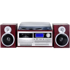 Trevi TT 1070 E Dark Wood sötét fa retro bakelit lemezjátszó