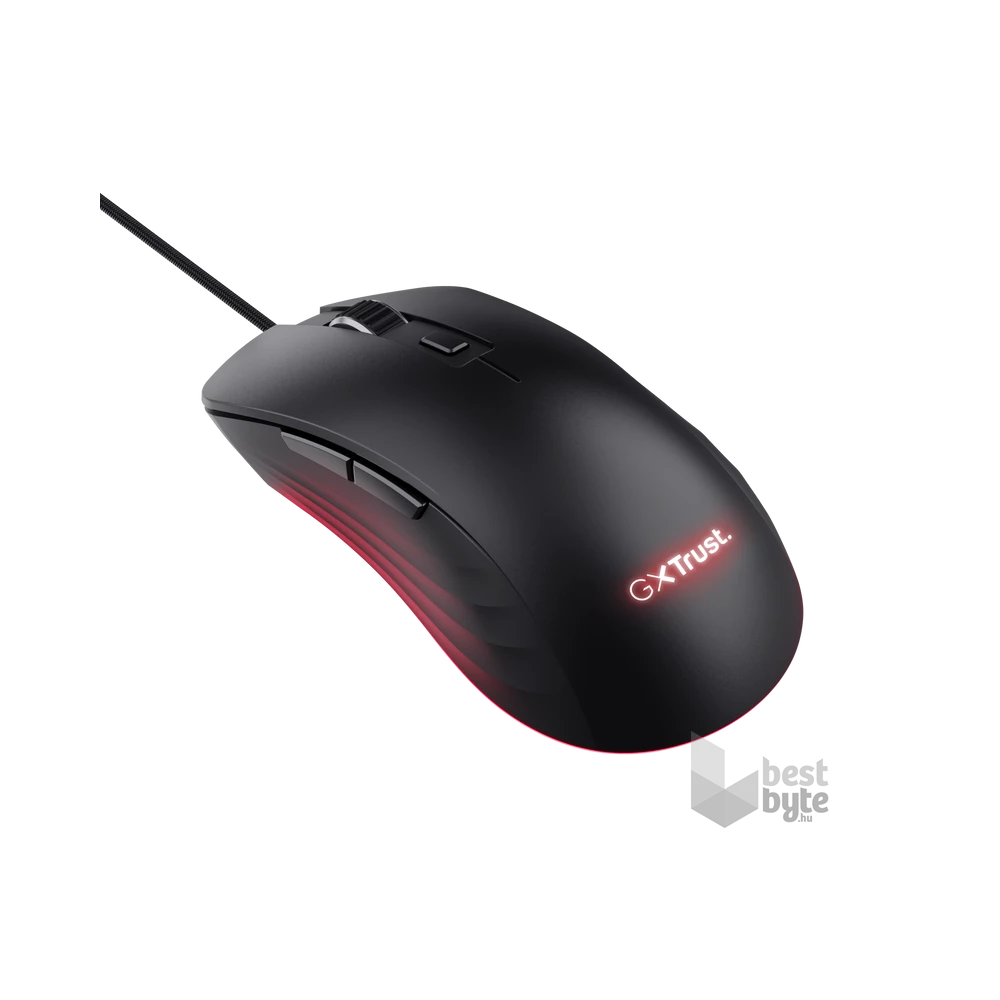 Trust GXT924 Ybar+ vezetékes fekete gamer egér