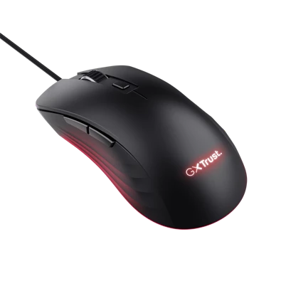 Trust GXT924 Ybar+ vezetékes fekete gamer egér