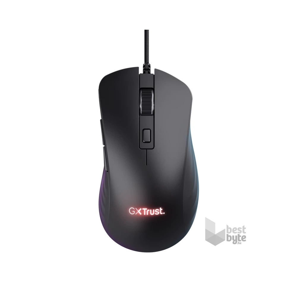 Trust GXT924 Ybar+ vezetékes fekete gamer egér
