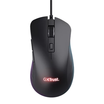 Trust GXT924 Ybar+ vezetékes fekete gamer egér