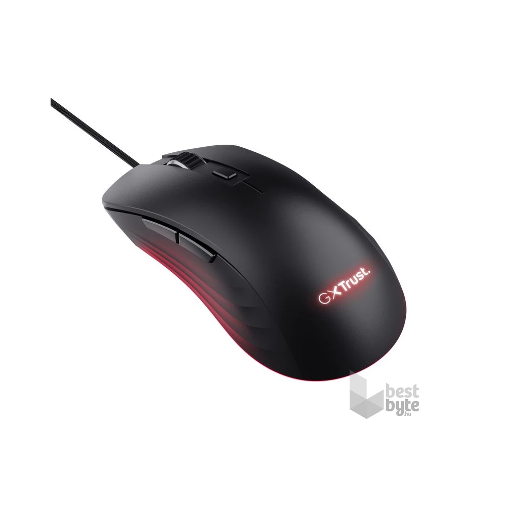 Trust GXT924 Ybar+ vezetékes fekete gamer egér