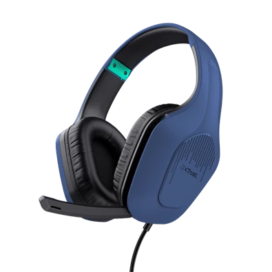 Trust GXT415B Zirox vezetékes kék gamer headset