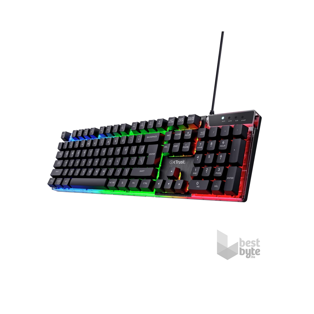 Trust GXT 835 Azor HUN vezetékes fekete gamer billentyűzet