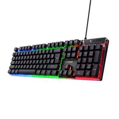 Trust GXT 835 Azor HUN vezetékes fekete gamer billentyűzet