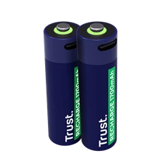 Trust újratölthető AA elem USB-C csatlakozással 2db