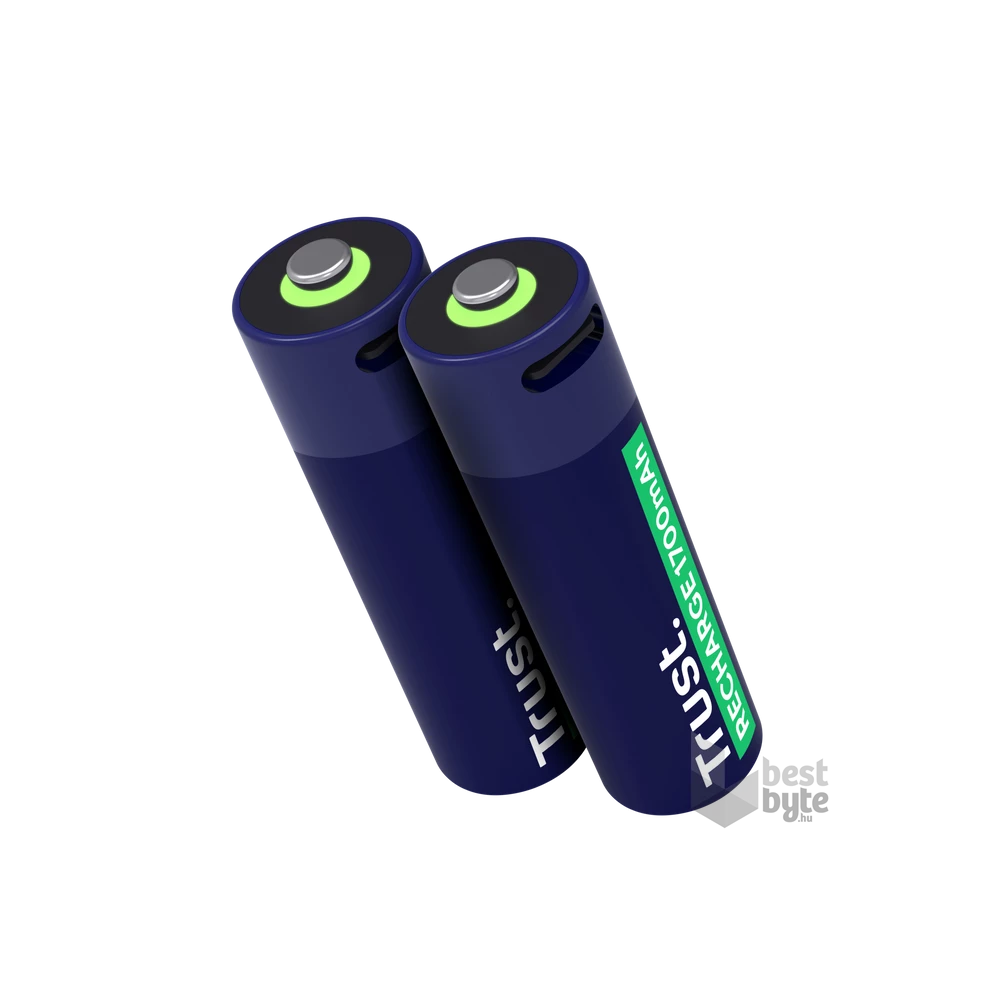 Trust újratölthető AA elem USB-C csatlakozással 2db