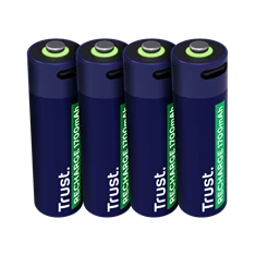 Trust 25631 újratölthető AA elem USB-C csatlakozással 4db