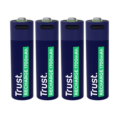 Trust 25631 újratölthető AA elem USB-C csatlakozással 4db