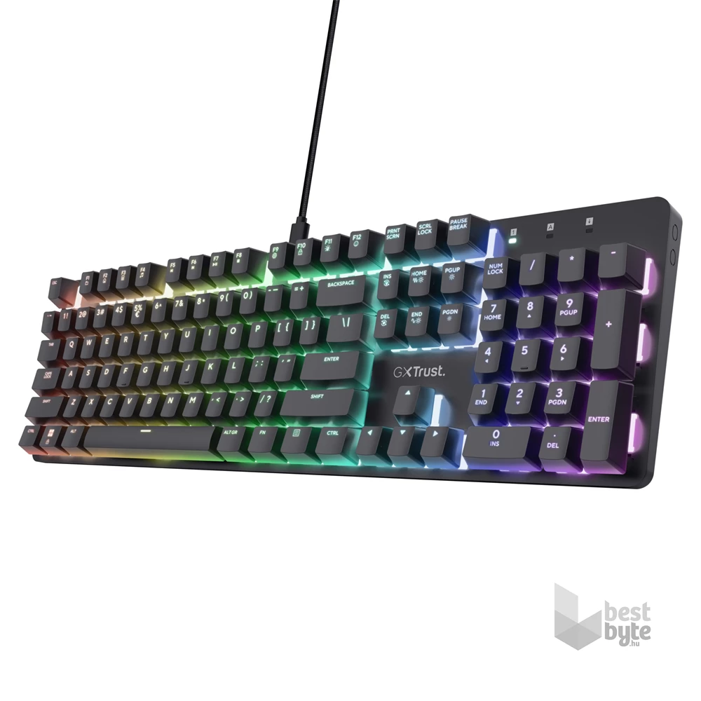 Trust 25683 GXT 871 Zora HUN fekete mechanikus gamer billentyűzet