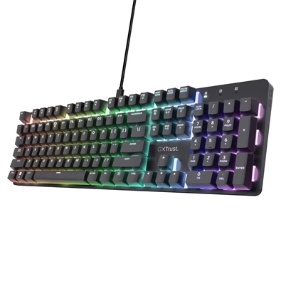 Trust 25683 GXT 871 Zora HUN fekete mechanikus gamer billentyűzet