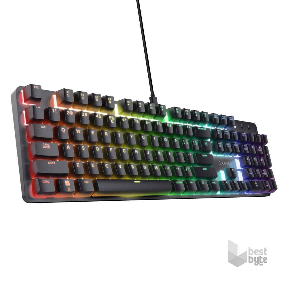 Trust 25683 GXT 871 Zora HUN fekete mechanikus gamer billentyűzet