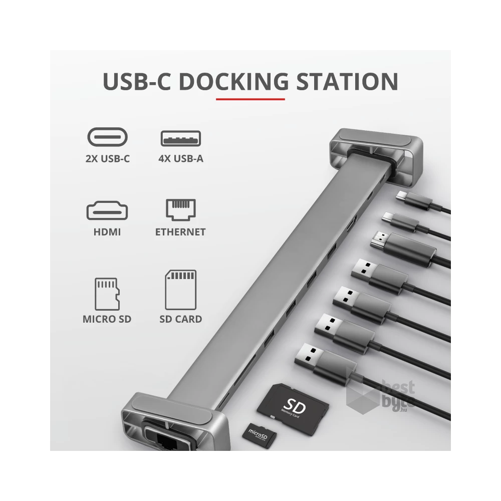 Trust Dalyx USB-C 10 in 1 multiport dokkoló