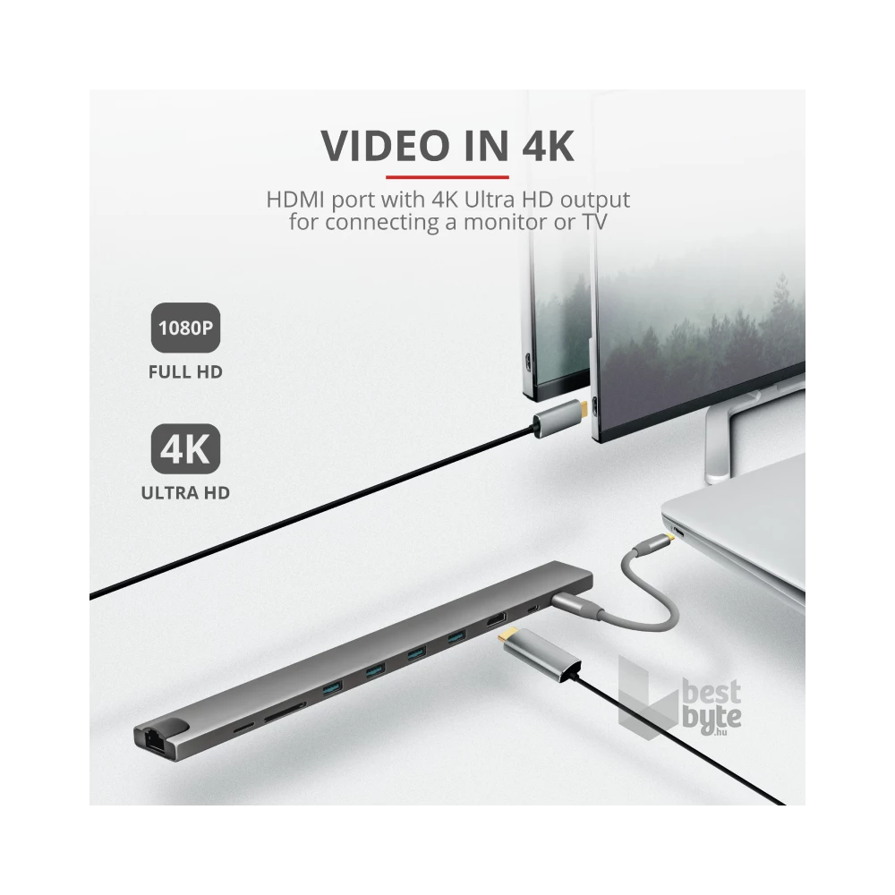 Trust Dalyx USB-C 10 in 1 multiport dokkoló