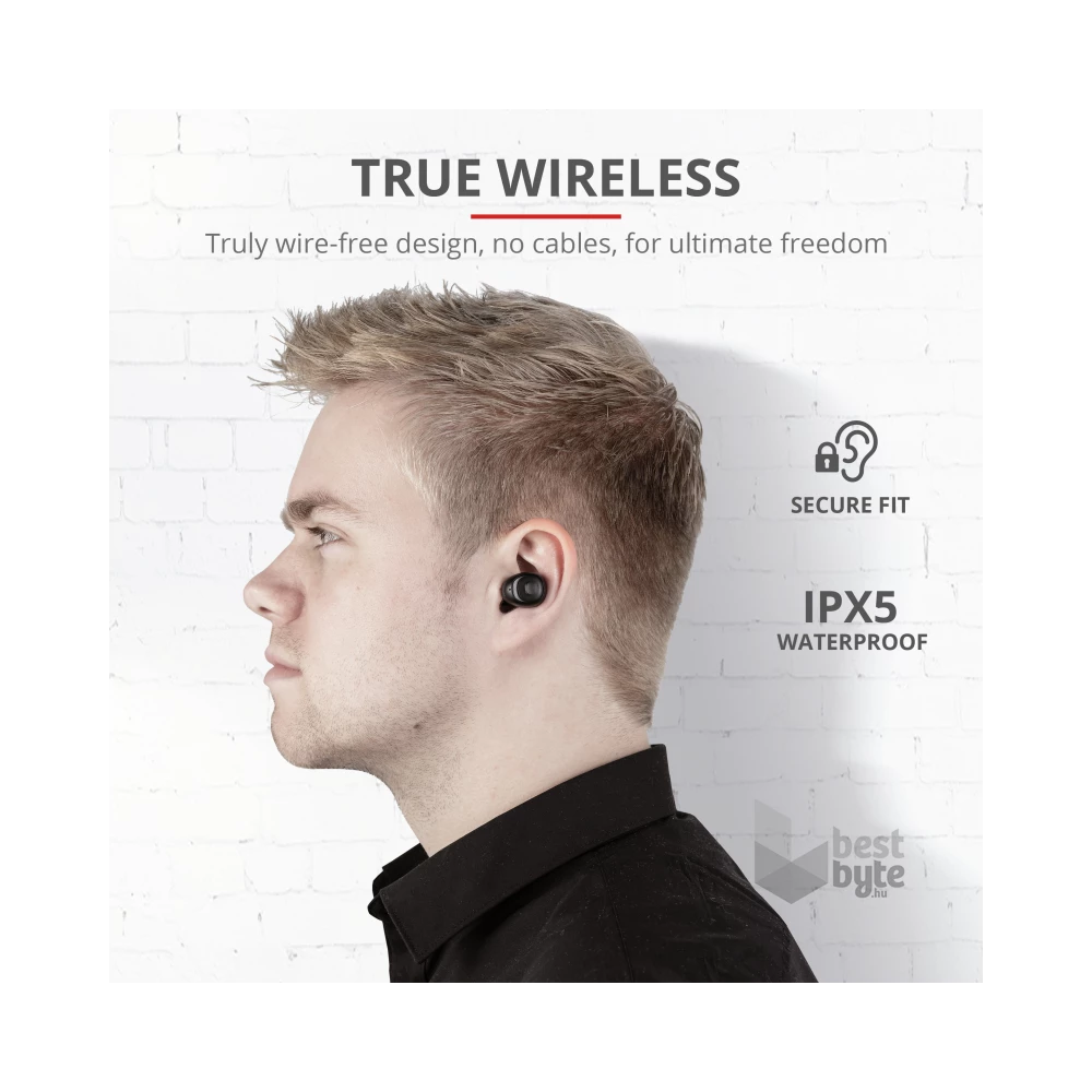 Trust Duet XP Bluetooth True Wireless Bluetooth fekete fülhallgató
