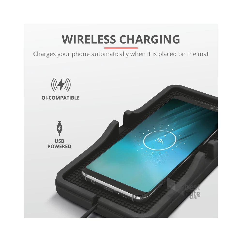 Trust Flexo wireless fekete autós QI töltő