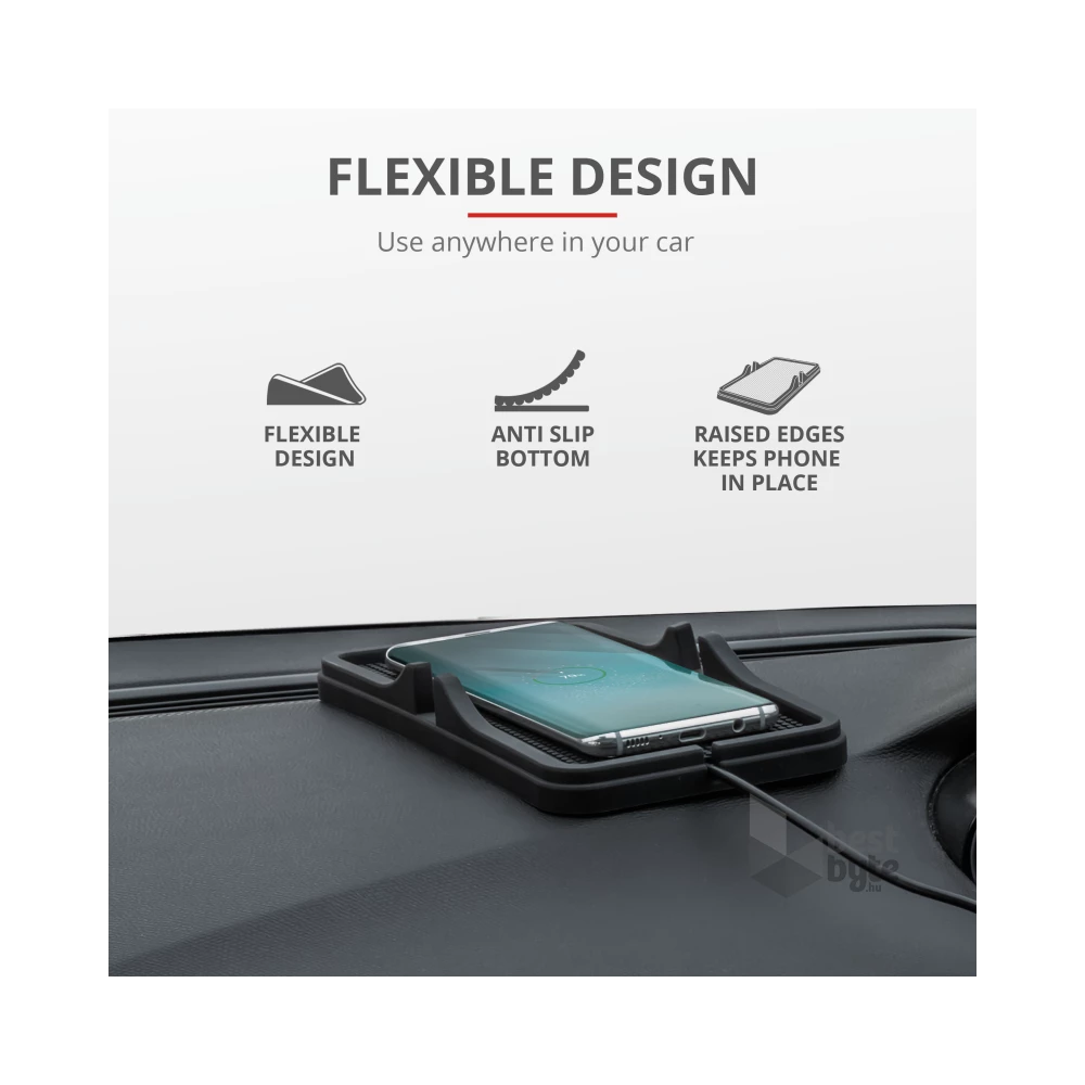 Trust Flexo wireless fekete autós QI töltő