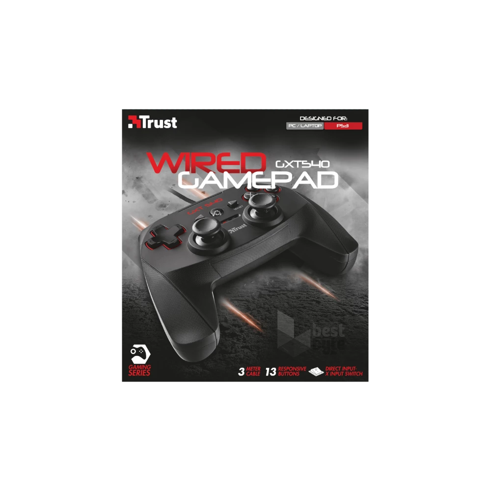 Trust 20712 GXT 540 Yula PC/PS3 fekete gamer kontroller