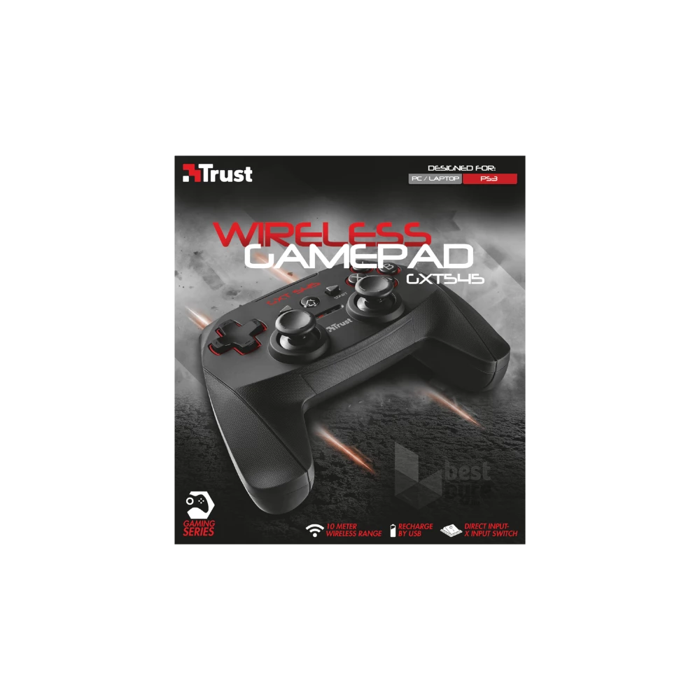 Trust 20491 GXT 545 Yula wless PC/PS3 vezeték nélküli fekete kontroller