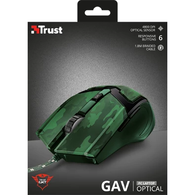 Trust GXT 101C Gav USB jungle camo gamer egér