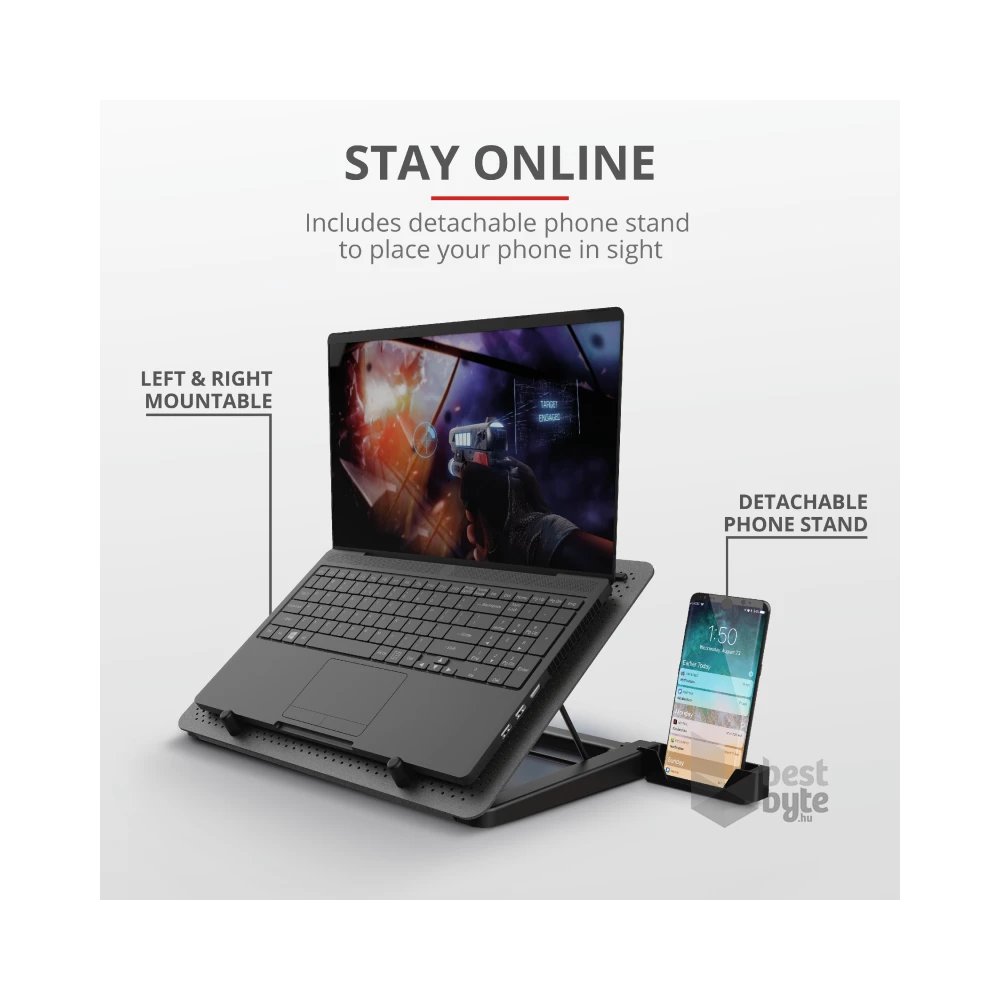 Trust GXT 1125 Quno Notebook Cooling Stand gamer hűtőpad