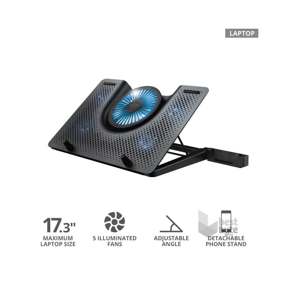 Trust GXT 1125 Quno Notebook Cooling Stand gamer hűtőpad