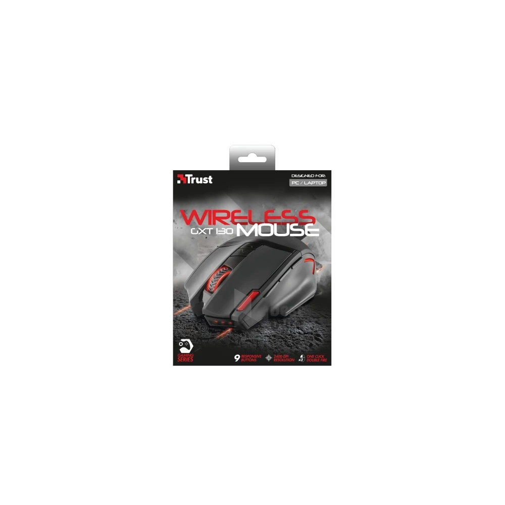 Trust GXT 130 Ranoo vezeték nélküli fekete gamer egér
