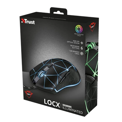 Trust GXT 133 Locx fekete gamer egér