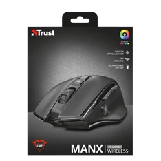 Trust GXT 140 Manx vezeték nélküli fekete gamer egér
