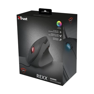 Trust GXT 144 Rexx Vertical fekete gamer egér