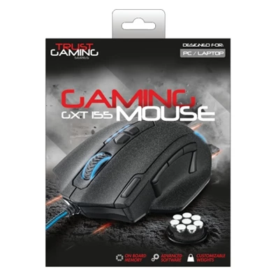 Trust GXT 155 Caldor fekete gamer egér